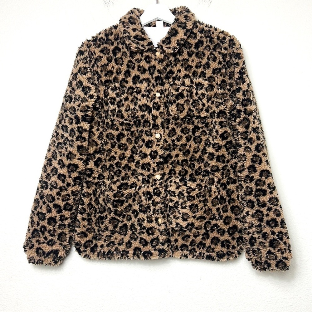 Crewcuts Girls Leopard Sherpa Jacket